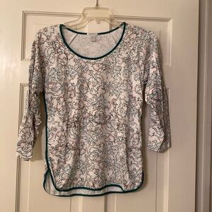 Lake holiday lights pajama top. Size S. 3/4 length sleeves.